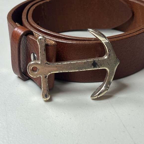 Vineyard Vines Size 30 Classic Brown Boat Anchor Clasp Buckle Belt - Picture 4 of 11